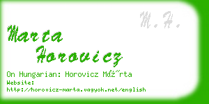 marta horovicz business card